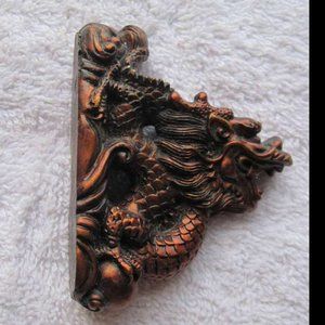 Chinese Dragon Decoration Trinket Flat Side Beard Asian Luck Serpent Feng Shui